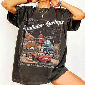 Comfort Color Radiator Springs California 2012 Shirt, Disney Lightning Mcqueen Tow Mater Tee, Disney Pixar Fest, Father Day Gift, Dad & Son afbeelding 1