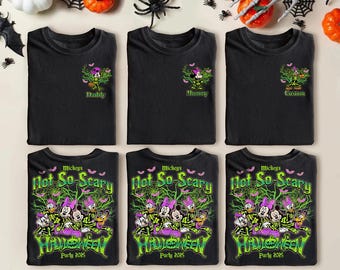 Comfort Colors® Mickey's Not So Scary Halloween Party 2025 All Characters Shirt, Mickey Skeleton Shirt, Disney Matching Halloween Shirt