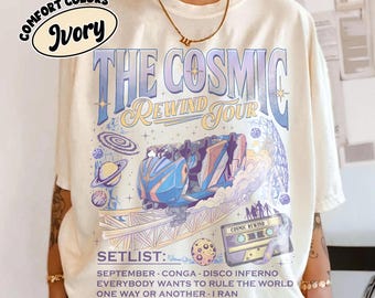 Retro Comfort Colors Disney The Cosmic Rewind Tour Shirt, Disney Ride Family Matching Trip Tee, Walt Disney World Resort Family Trip Shirt