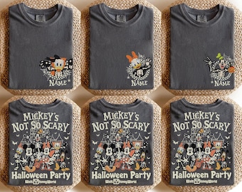 2-Sided Custom Retro Mickey's Not So Scary Halloween Party 2026 Skeleton Comfort Colors Shirt, Disney Halloween Shirt, 2026 Halloween Family