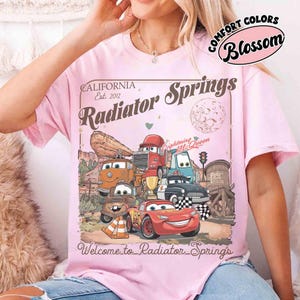 Comfort Color Radiator Springs California 2012 Shirt, Disney Lightning Mcqueen Tow Mater Tee, Disney Pixar Fest, Father Day Gift, Dad & Son afbeelding 6