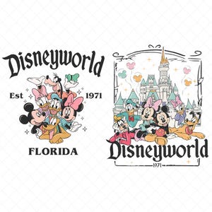 Mouse and Friends Disneyworld PNG, Magical Kingdom Png, Magic Castle 1971 Png, Retro Mouse and Friends Png, Family Trip Png