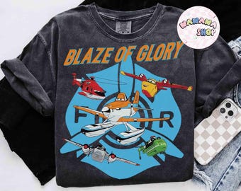 Disney Disney Blaze Of Glory Planes Comfort Colors Shirt, Bravo And Echo Dusty Crophopper Matching Tee, Kid Toddler Gift Shirt, Disney Trip