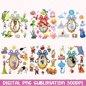 Coquette Mirror Princess Png Bundle, Coquette Cartoon Png, Princess Coquette Bow Png, Family Trip Png, Princess Bow Png, Vacation Trip Png