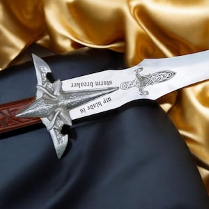 Custom Hand forged Royal Dark Knight Sword Replica, Medieval engraved Sword, Collectible Fantasy cosplay Sword