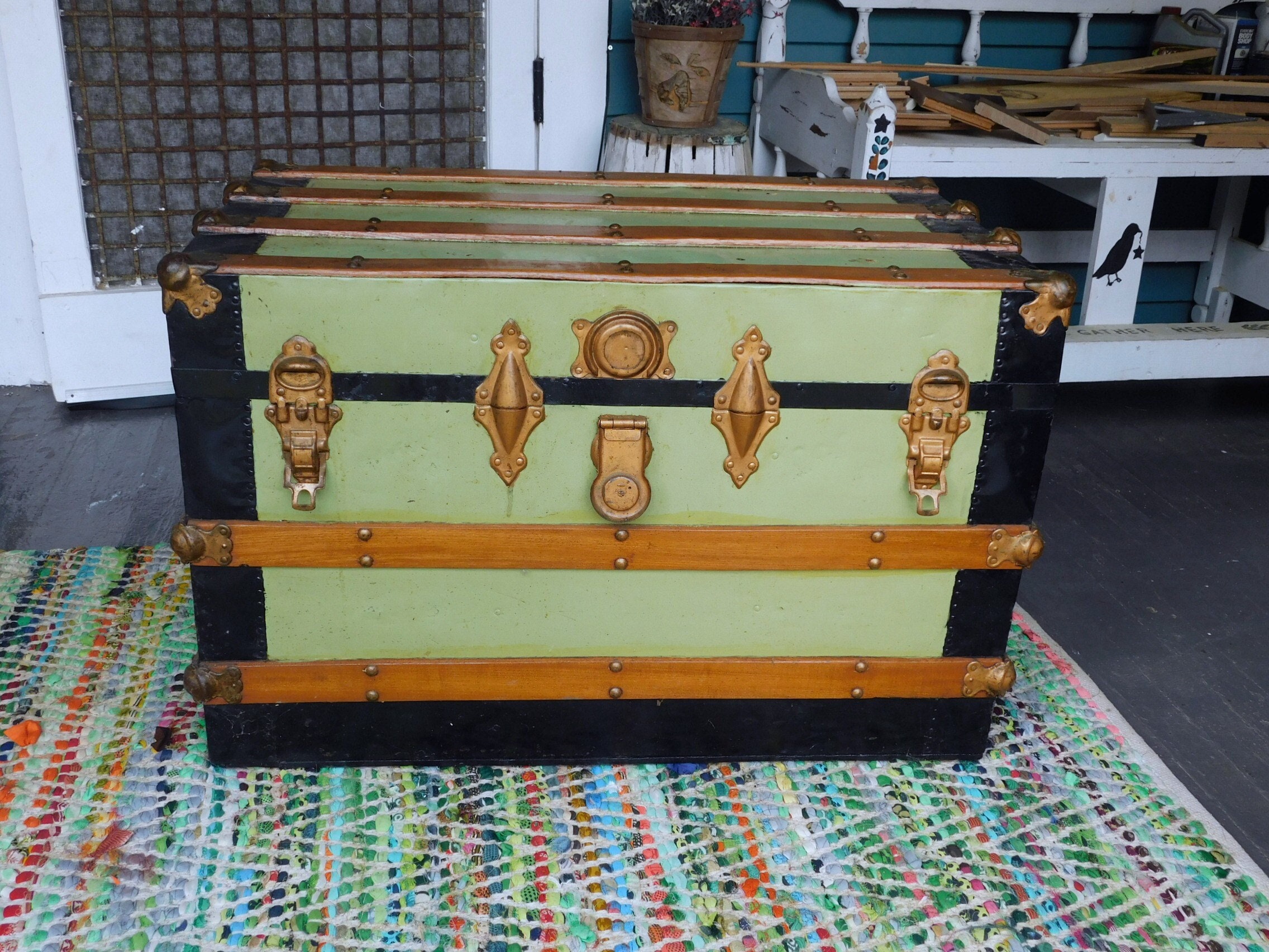 Steamer trunk storage cabinet : r/Upcycled