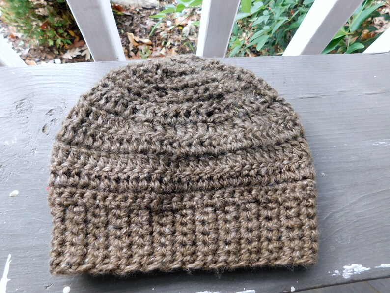 The Pecan Hat. Pecan wood brown handmade crocheted boho cap hat . winter accessory FestiveEtsyFinds zdjęcie 5
