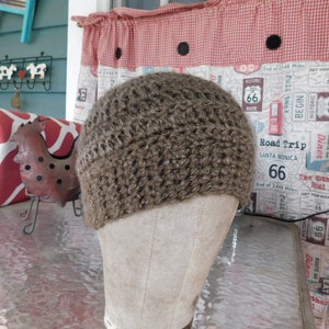 The Pecan Hat. Pecan wood brown handmade crocheted boho cap hat . winter accessory FestiveEtsyFinds zdjęcie 7