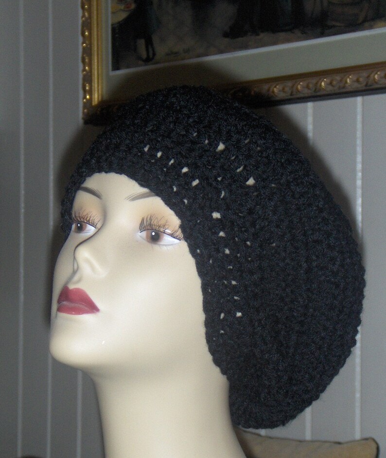 Black Mamba Jamaican Style Crochet Acrylic Yarn Slouchy Hat Etsy