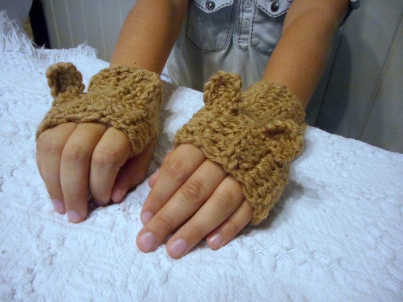 Teddy Bear GLoves. Handmade Children's brown bear ear Etsy
