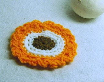 Mini maison de poupée tapis ovale au crochet ou tapis de bain automne orange rustique mat au crochet ooak mini #FestiveEtsyFinds