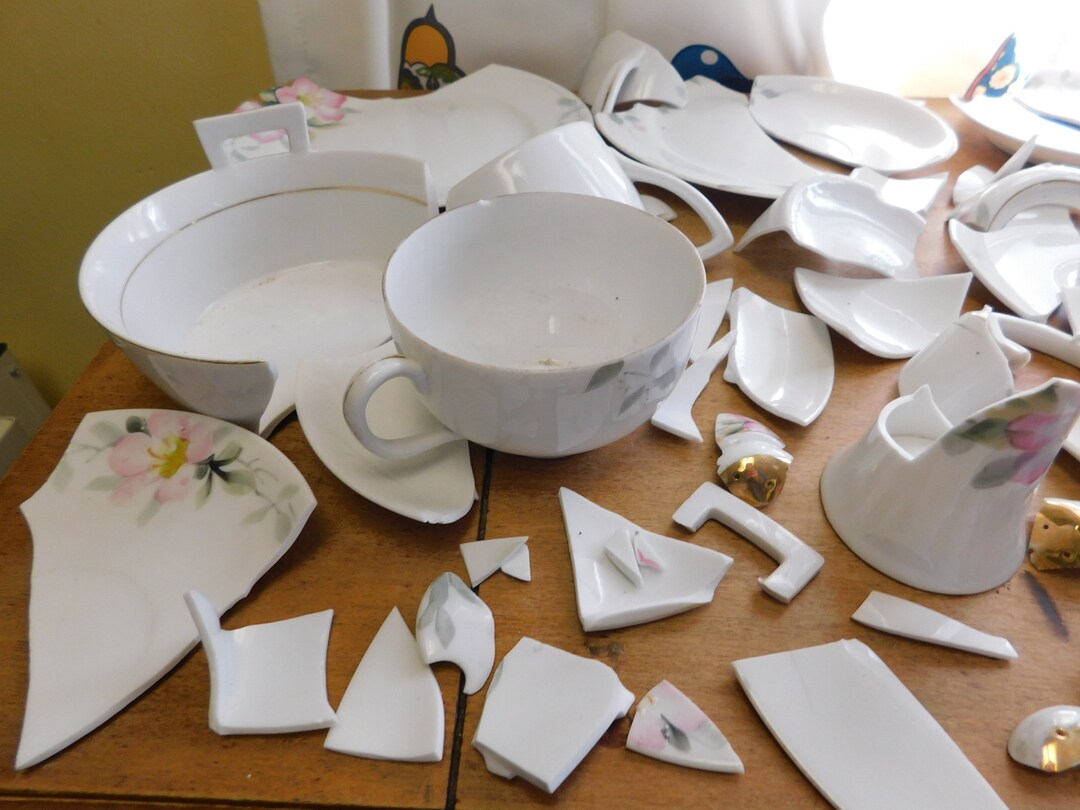 Box of Broken Fine China for Craft Purpose Mixed Media Etsy