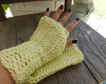 Guanti senza dita all'uncinetto Guanti sorbetto al limone Scaldabraccia Guanti BOHo per messaggiare Scaldamani e polsi Moda autunnale Urban Chic gipsy vittoriano