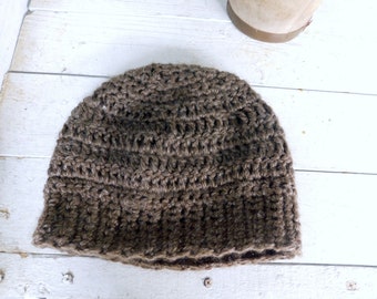 The Pecan Hat. Pecan wood brown handmade crocheted boho cap hat . winter accessory  #FestiveEtsyFinds