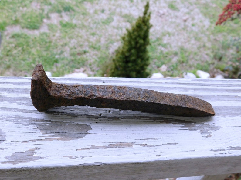 Antique Huge rusty railroad nail spike. FestiveEtsyFinds image 3