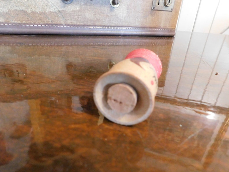 Tiney cute vintage painted lady pepper shaker with cork