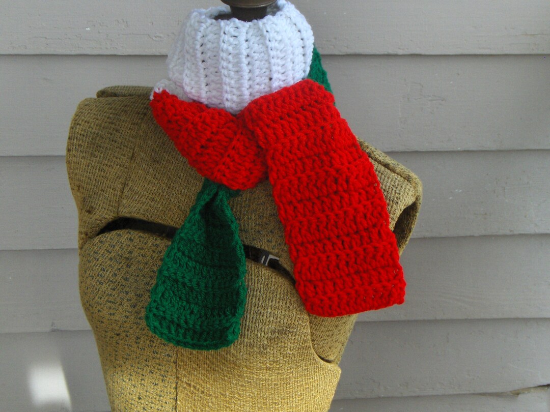 The Christmassy Scarf - Red White Green Festive Colors. Italian or ...