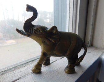 Vintage Brass Elephant Figurine  #FestiveEtsyFinds