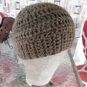 The Pecan Hat. Pecan wood brown handmade crocheted boho cap hat . winter accessory FestiveEtsyFinds zdjęcie 8