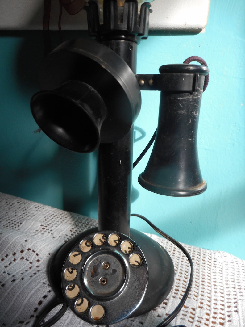 Antique Illuminated Globe Top Rotary Dial Telephone Lamp. Etsy