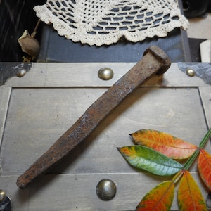 Antique Huge rusty railroad nail spike. FestiveEtsyFinds image 4