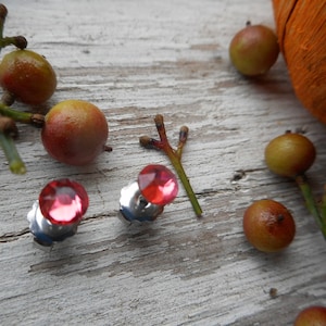 Little Sparklers©. Pumpkin Persimmon Spice Crystals & titanium post earrings. Darling petite crystal studs. Hypoallergenic Fall Orange boho