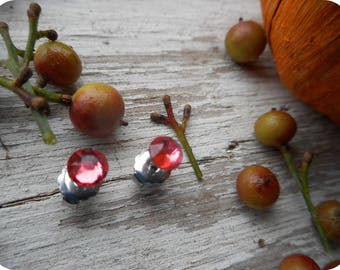 Little Sparklers©. Pumpkin Persimmon Spice Crystals & titanium post earrings. Darling petite crystal studs. Hypoallergenic Fall Orange boho