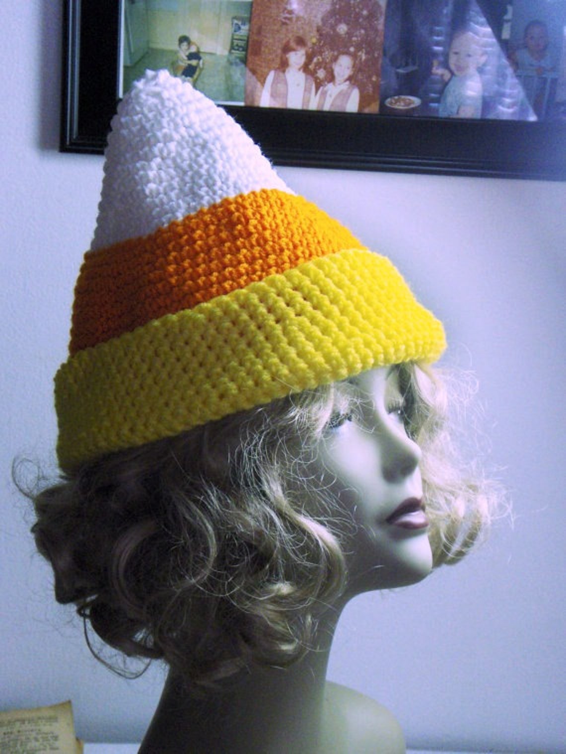 Candy Corn Crocheted Adult Sized Halloween Hat Made to Order. Etsy