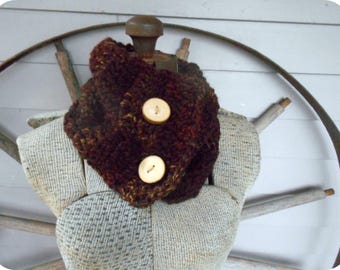 The Sequoia Deluxe Handmade Crochet Wool Blend Chunky Neck Cowl. Boho Scarflett. Fall scarf. Neck Wrap Rustic woodland  #FestiveEtsyFinds