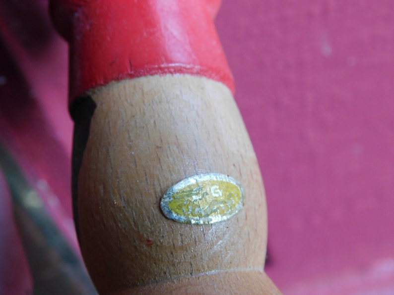 Tiney cute vintage painted lady pepper shaker with cork