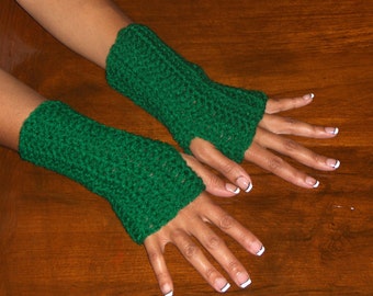 Fingerless Gloves Eire paddy Green Crochet Arm Warmers . boho Texting Gloves Ireland Handmade Crocheted Simple. Fingerless Irish Mittens