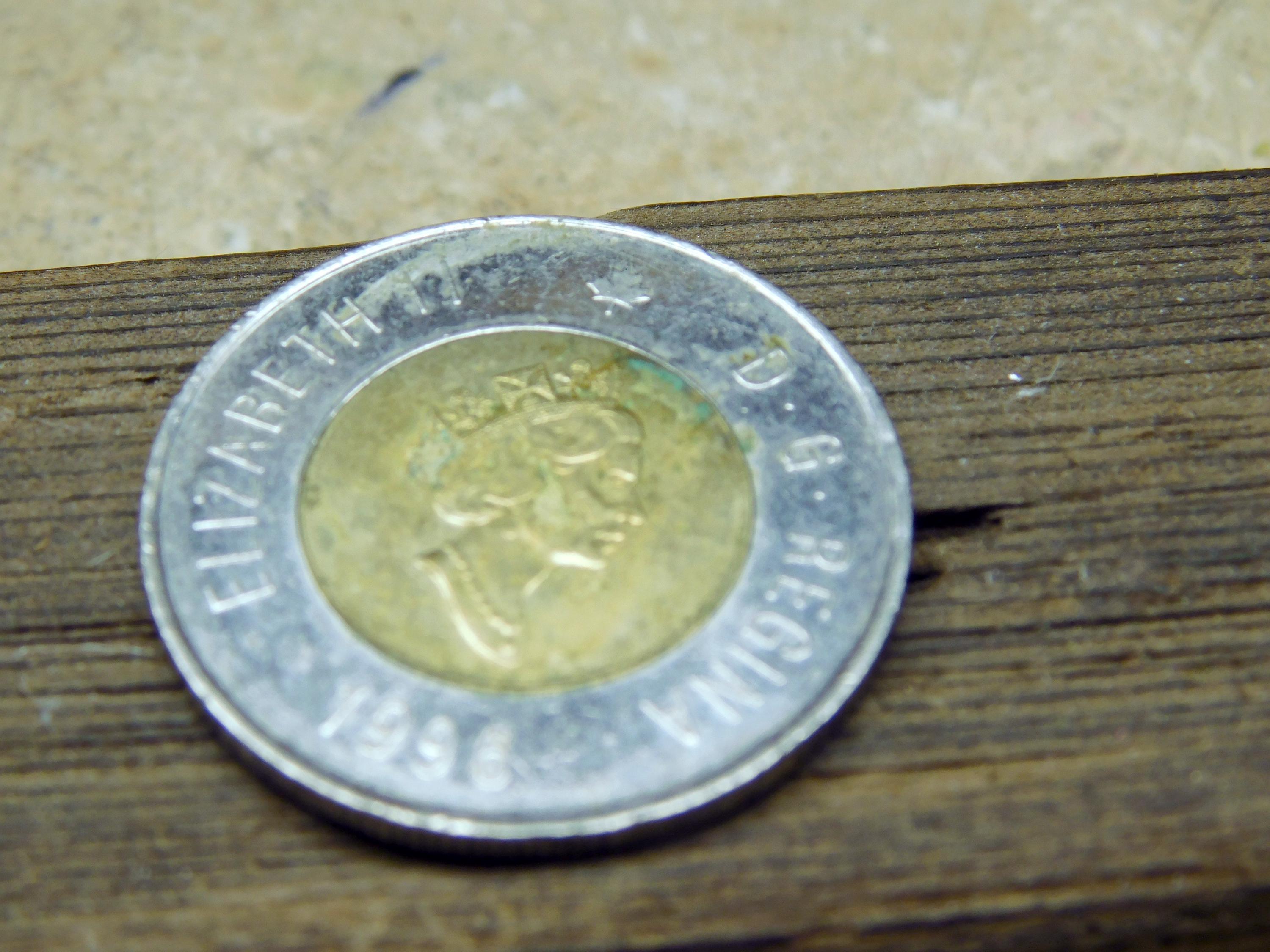 1996年カナダ2ドル硬貨、エリザベス2世女王とシロクマ、ツートンコイン