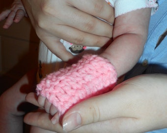 Strawberry Shortcake Itty Bitty Newborn Infant Fingerless Glove, hand warmers, wristers dainty pink sweet littl baby girl fashion photo prop