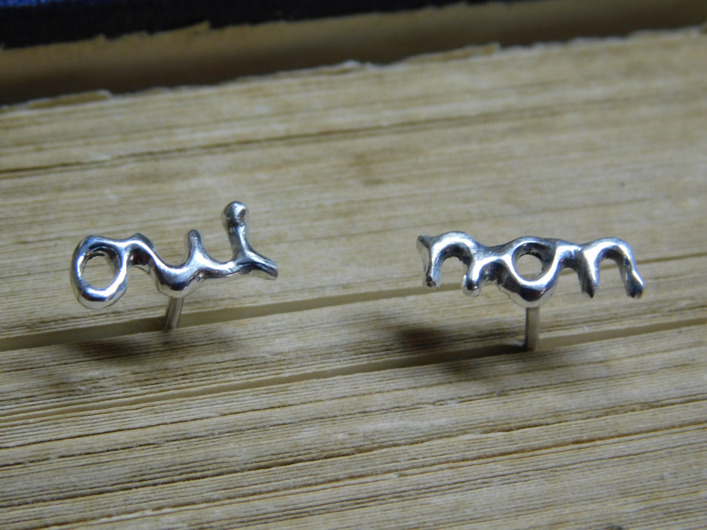 Oui & Non Earrings for Pierced Ears Sterling Silver Petite Dainty Yes ...