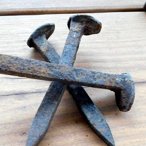 Antique Huge rusty railroad nail spike. FestiveEtsyFinds image 2