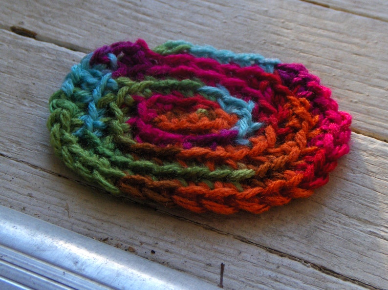 Mini Doll House Crocheted Oval Rug. Southwestern multi colored FestiveEtsyFinds image 5