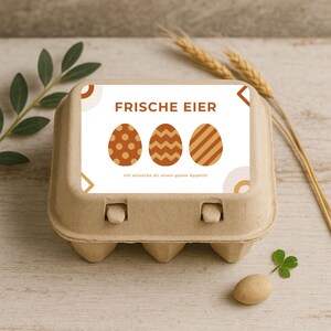 10x Labels for 6-pack Egg Carton Template Set – Red Labels for Fresh Eggs | DIY Print Template for Farm Shops, Chicken Keepers, Gift Ideas