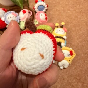 Handmade Crochet Kitty Keychain Collection – Ice Cream, Strawberry, Flower Pot & Animal Head Costumes image 5