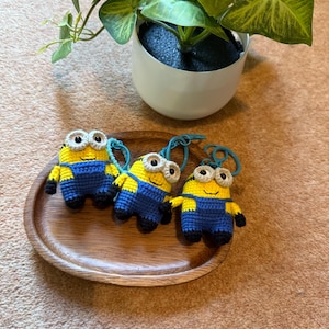 Crochet Minion Keychain: Handmade Amigurumi Bag Charm