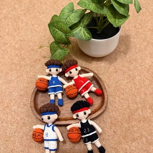 Crochet Basketball Player Keychain