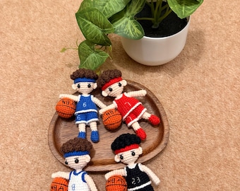 Crochet Basketball Player Keychain
