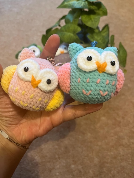 手作りかぎ針編みのフクロウキーホルダー - Etsy 日本