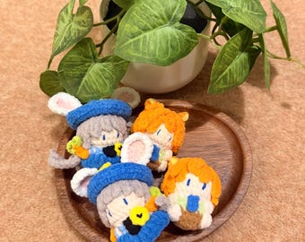 Zootopia Handmade Doll-Style Fox & Bunny Keychains – Handmade Crochet Plush Charms
