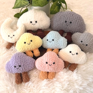 Peluche nuage Amigurumi faite main : poupée coussin Kawaii pastel