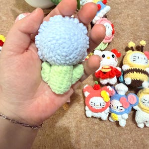 Handmade Crochet Kitty Keychain Collection – Ice Cream, Strawberry, Flower Pot & Animal Head Costumes image 18