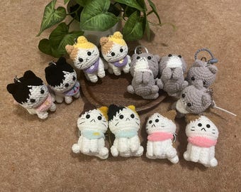 かぎ針編みの猫のプルタブキーホルダー - Etsy 日本