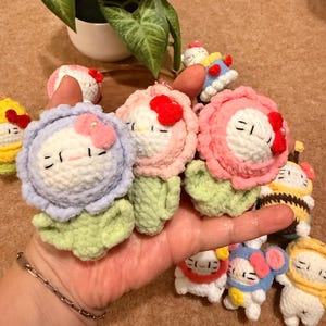 Handmade Crochet Kitty Keychain Collection – Ice Cream, Strawberry, Flower Pot & Animal Head Costumes image 17