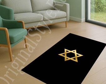 Jewish Prayer Rug,Jewish Gift,Hanukkah Gift,Personalized Jewish Gift,Menorah Prayer Mat,Starof David Rug,Hebrew PrayerMat,Starof David Decor
