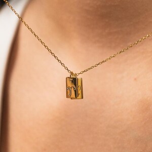 Custom Initial Sterling Silver Bar Necklace: Personalized Name Tag