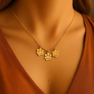 Personalized Paw Print Name Necklace: Sterling Silver Pet Memorial